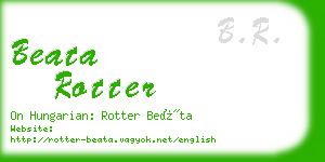 beata rotter business card